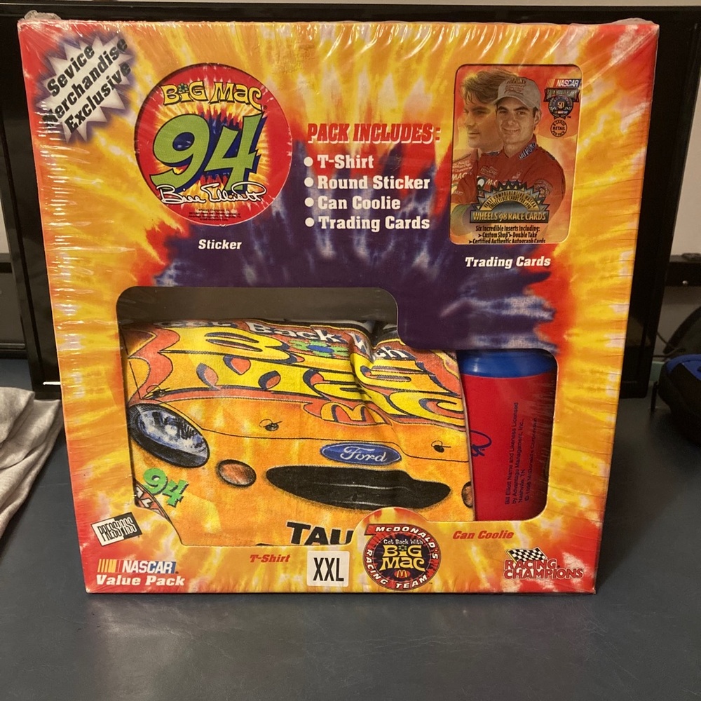 VTG Rare 1998 All Over Print Bill Elliot McDonald’s Nascar T-Shirt Box Set XXL